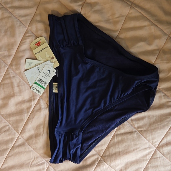 Tommy Bahama Pearl High Waist Side Shirred Bikini Bottom, Mare Navy, Large, NWT - Picture 6 of 13